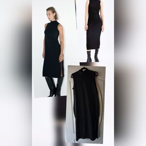 SHEIN Black Sleeveless Mock Neck Midi Dress- Medium